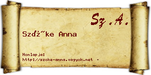 Szőke Anna névjegykártya