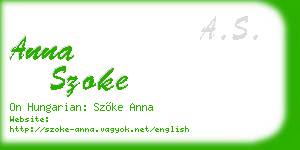 anna szoke business card